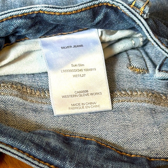 SILVER JEANS (SUKI SLIM) W27/L27 EUC - Picture 4 of 4